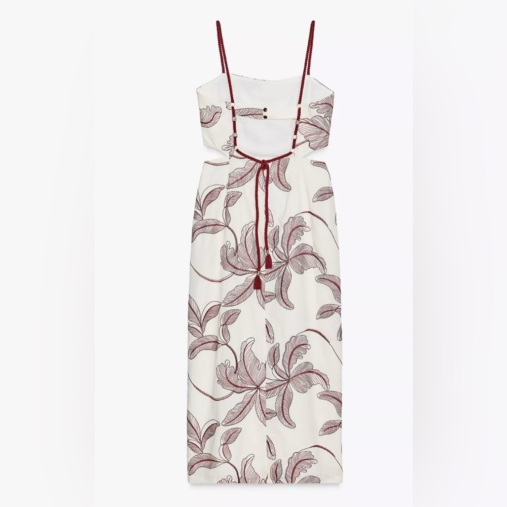 Zara embroidered cut out midi dress - Picture 5 of 5